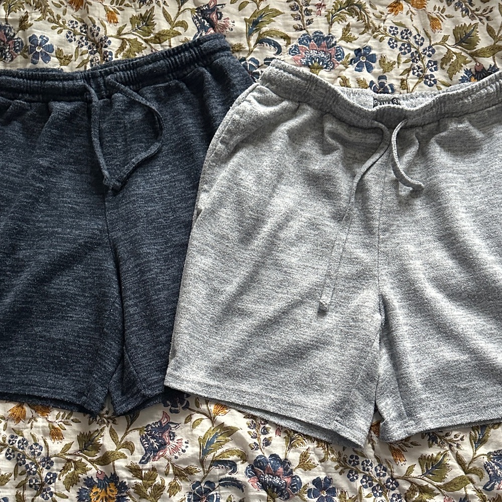 Men's Sweat Shorts Set - Dark Gray and Light Gray